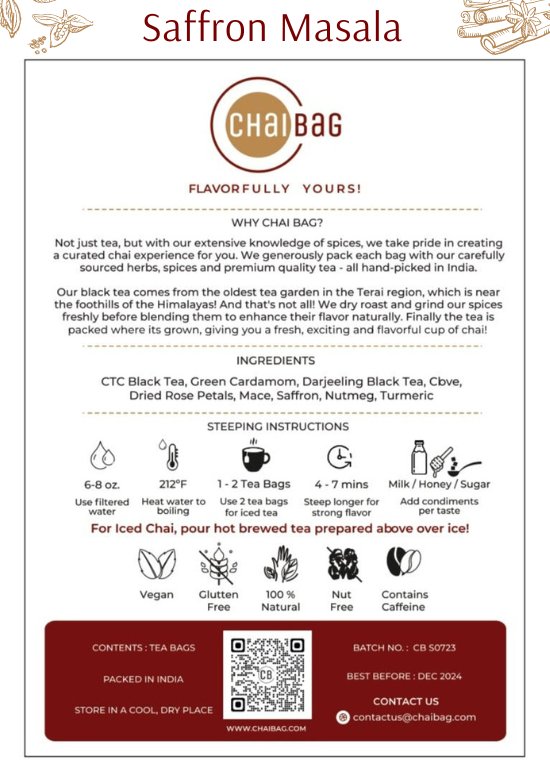 Saffron Masala, Dirty Chai & Green tea Combo - ChaiBag
