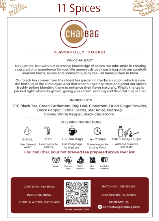 Saffron Masala, 11 Spices & Green Tea Combo - ChaiBag